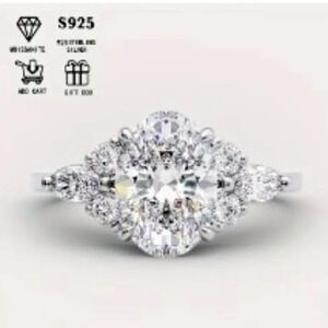 2ct Moissanite Ring - Four-Prong Design -Hypoallergenic S925 Sterling Silver